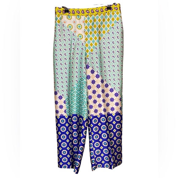 Zara Other - NWOT Zara Cropped Patchwork Geometric Patterned Pants